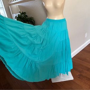 Vintage New Hero Native Cotton Skirt Small Midi Long Boho Gypsy Peasant Tiered